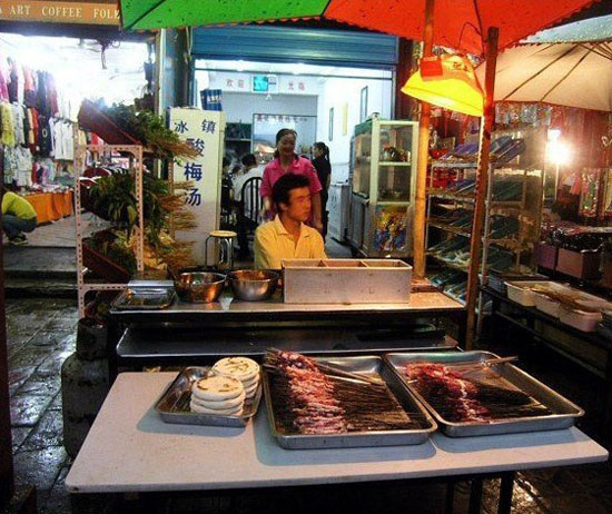 a barbecue stall